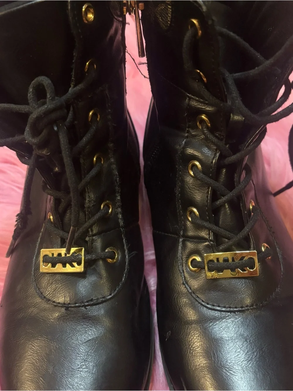 Michael Kors MK Logo Combat Ankle Boots Size 5